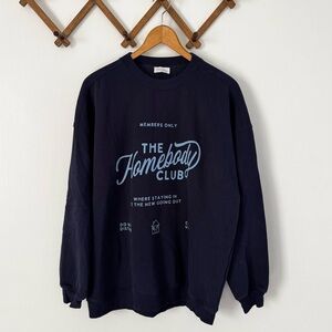 Pink Lily Homebody Club Crewneck Sweatshirt